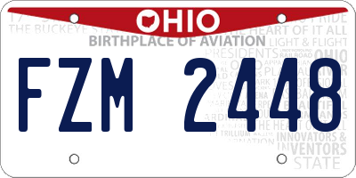 OH license plate FZM2448