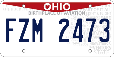 OH license plate FZM2473