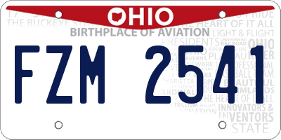 OH license plate FZM2541