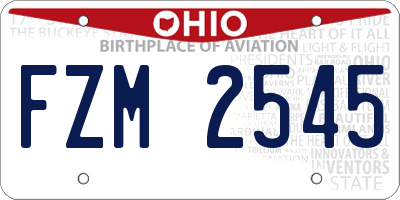 OH license plate FZM2545
