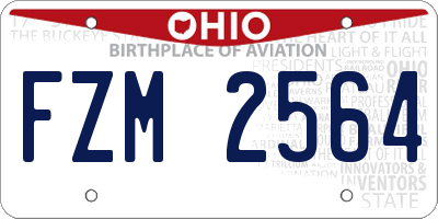 OH license plate FZM2564