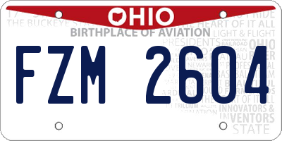 OH license plate FZM2604
