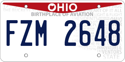 OH license plate FZM2648