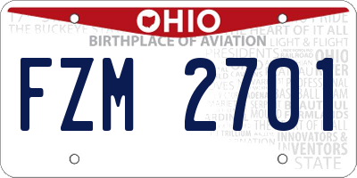 OH license plate FZM2701