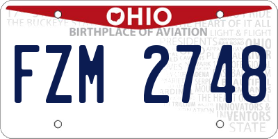 OH license plate FZM2748