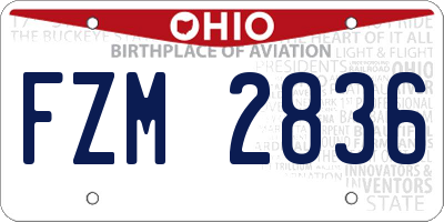 OH license plate FZM2836