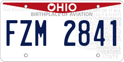 OH license plate FZM2841
