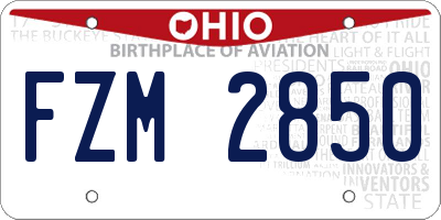 OH license plate FZM2850