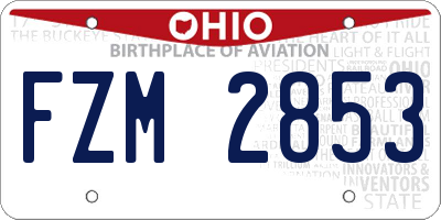 OH license plate FZM2853