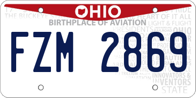 OH license plate FZM2869