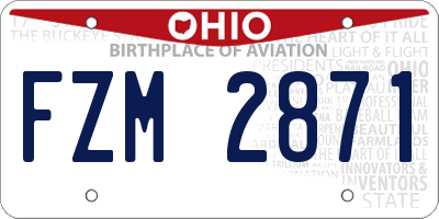 OH license plate FZM2871
