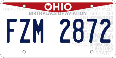 OH license plate FZM2872