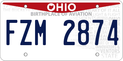 OH license plate FZM2874