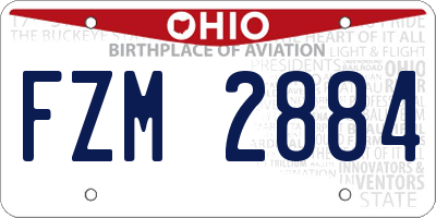 OH license plate FZM2884