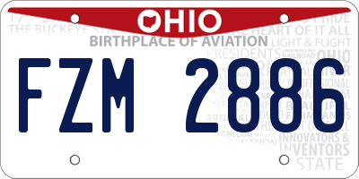 OH license plate FZM2886