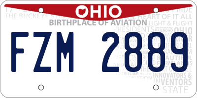 OH license plate FZM2889
