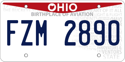 OH license plate FZM2890