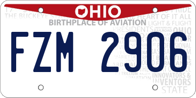 OH license plate FZM2906