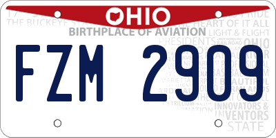 OH license plate FZM2909