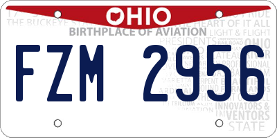 OH license plate FZM2956