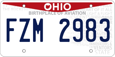 OH license plate FZM2983