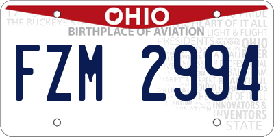 OH license plate FZM2994