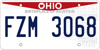 OH license plate FZM3068
