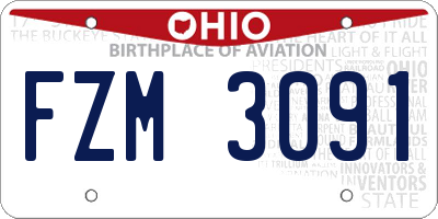 OH license plate FZM3091