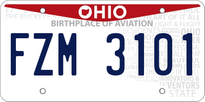 OH license plate FZM3101
