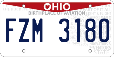 OH license plate FZM3180