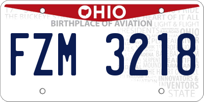OH license plate FZM3218