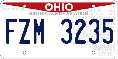 OH license plate FZM3235