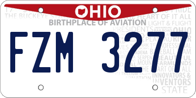 OH license plate FZM3277