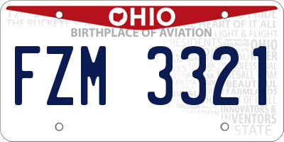 OH license plate FZM3321
