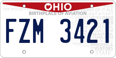 OH license plate FZM3421