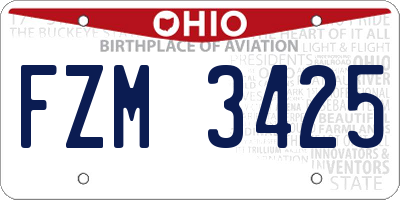 OH license plate FZM3425