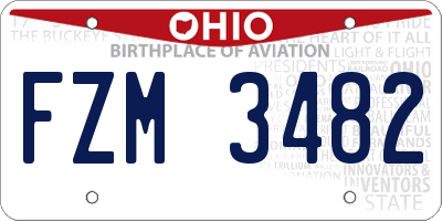 OH license plate FZM3482