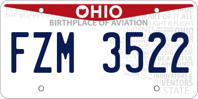 OH license plate FZM3522