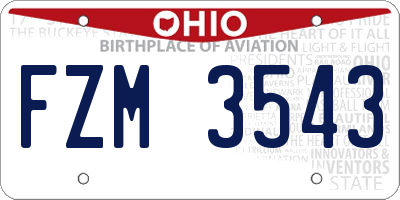 OH license plate FZM3543