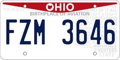 OH license plate FZM3646