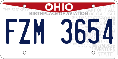 OH license plate FZM3654