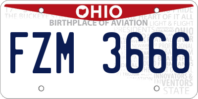 OH license plate FZM3666