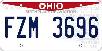 OH license plate FZM3696