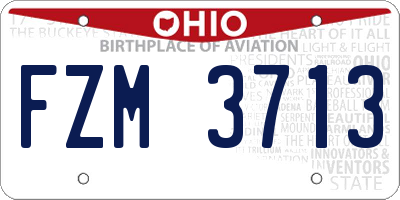 OH license plate FZM3713