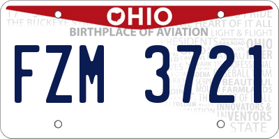 OH license plate FZM3721