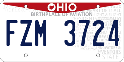 OH license plate FZM3724