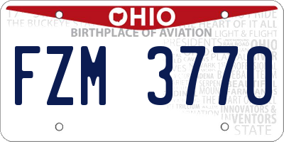 OH license plate FZM3770