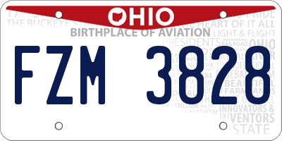 OH license plate FZM3828
