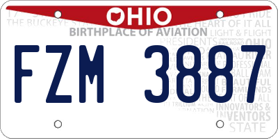 OH license plate FZM3887
