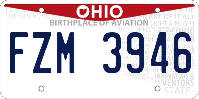OH license plate FZM3946